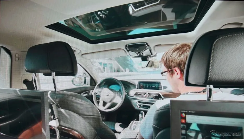 Autonomous BMW 7-Series in Japan with panel controller in the passenger seat. Source: Response.jp "BMW SAE L4 Driving Experience"